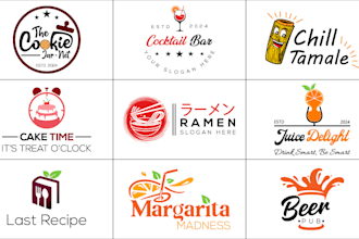 design food, café, BBQ, pizza, bar, and restaurant logo