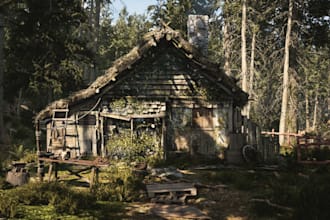 realistic 3d environment, terrain, game map, game environment in unreal engine