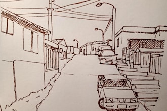 sketch an urban landscape you send as shown in images