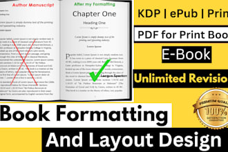 do professional book formatting and page layout design for print or kindle