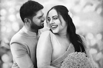 draw realistic couple pencil portrait