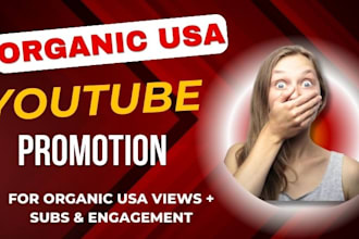 promote USA youtube video channel marketing SEO organic video views engagement