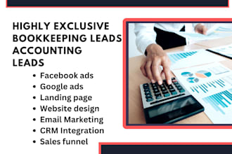 bookkeeping leads accounting leads payroll management bank reconciliation leads