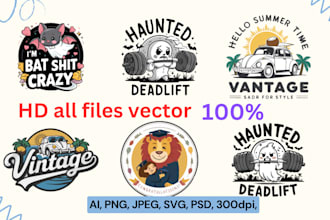 create illustrations vintage t shirt and illustrations,