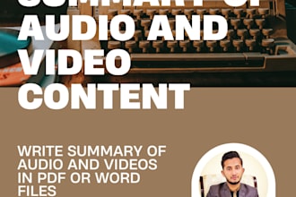 write a summary of audio and video content