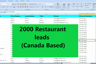 2000 restaurant leads canada based