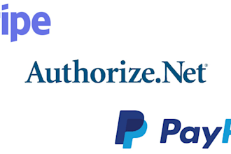 integerate stripe, paypal, authorizenet payment gateway