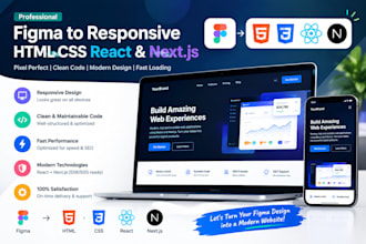 convert figma to responsive HTML CSS react and next js