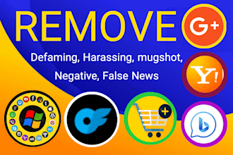 remove false, defaming, mugshot, harassing, negative, dmca post, copyright, leak