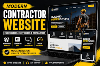 create a modern wordpress website for plumbers electricians and contractors