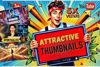 create eye catching, attractive youtube thumbnail design