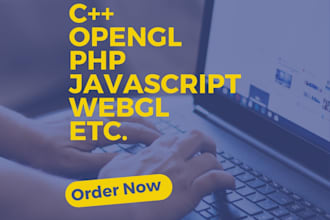 do java, python, cpp, PHP, webgl,opengl, web javascript and  projects for you