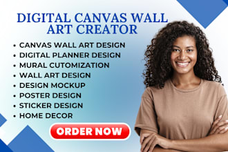 canvas wall art digital product design wall art poster mural planner mockup