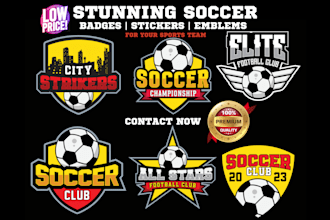 create football or soccer badge sticker emblem mascot logo for sport team