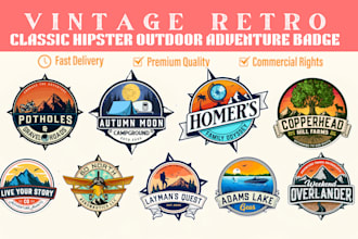 do vintage retro classic hipster outdoor adventure patch pin badge sticker logo