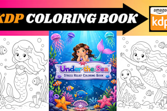 create bold and easy coloring book for KDP amazon KDP coloring book