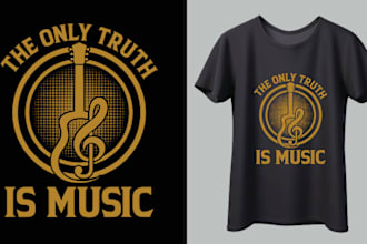 make typography music t shirt design for merchandise