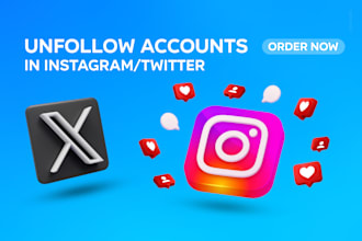 unfollow accounts on instagram or twitter manually