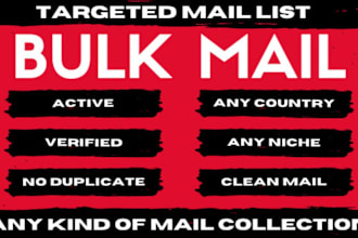 collect niche targeted verified bulk email lists for email marketing campaigns