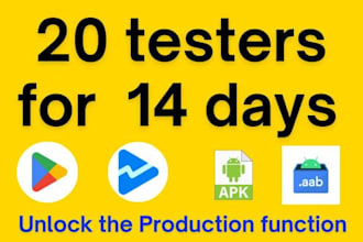 provide 20 device active testers for google play console