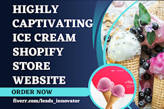 build ice cream cake chocolate candy bakery cookies coffee shopify store website