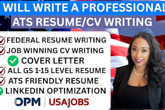 write a professional resume writing, cover letter and optimize your linkedin