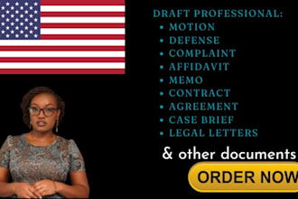 draft case briefs, motions, contracts, responses, legal letters, and law essays