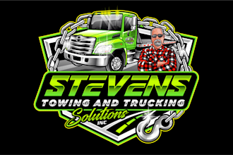 design a professional trucking transport and towing truck logo