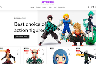 design profitable anime shopify store manga store clothing pokeman website