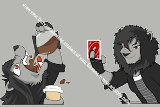 draw furry ref sheet oc stickers fursona furry comic art style nsfw gay furry