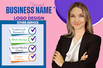 create catchy business name, logo design, slogan and web design for your brand