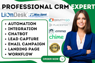 setup liondesk emma crm wise agent brivity chime placester real estate website
