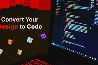convert figma, xd, PSD to HTML, bootstrap, tailwind or react