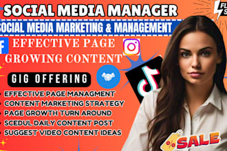 be social media marketing manager, content creator instagram tiktok marketing