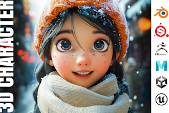 do stylized 3d character modeling, rigging and animation