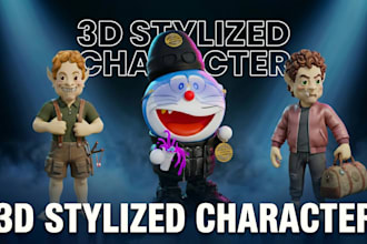 model a custom stylized 3d character for animation or games