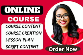create online course script content curriculum  lesson plan, training manual