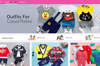 design kids clothing shopify store kids toys baby products dropshipping website