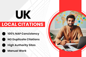create 220 real UK local citations and UK directories