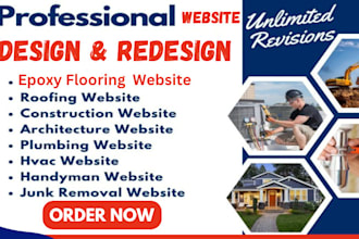 design construction website, handyman, painting, one page website epoxy website