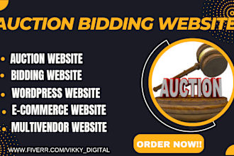 create bidding website, auction website multivendor website