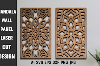 design mandala wall panel svg
