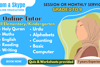 be expert monthly online maths tutor, quran tutor, kids tutor