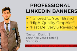 design linkedin banner,  cover and  header