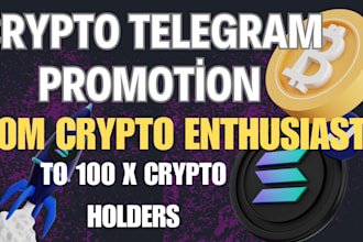 crypto telegram promotion, nft token, solana meme coin pump token to 100x sales