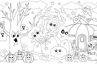 create colouring book pages for kids and adults