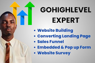 build gohighlevel landing page, gohighlevel website, sales funnel, survey