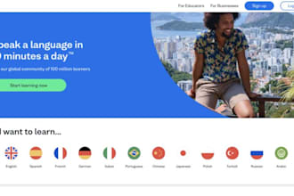 design kids language learning website, education website, elearning website, lms
