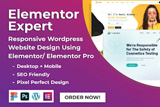 design wordpress website with elementor pro