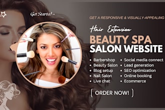 beauty salon spa website cosmetic skincare website hair extension shopify store